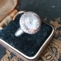 Antique Vintage 1930-s Zircon Sterling Silver Ring - Size UK L 1/2, US 5.75