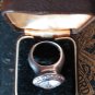 Antique Vintage 1930-s Zircon Sterling Silver Ring - Size UK L 1/2, US 5.75