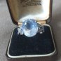 Vintage 1970-s Sterling Silver Very Large Clear Topaz Ring Size US 8, UK Q