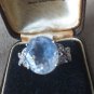 Vintage 1970-s Sterling Silver Very Large Clear Topaz Ring Size US 8, UK Q