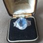 Vintage 1970-s Sterling Silver Very Large Clear Topaz Ring Size US 8, UK Q