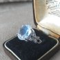 Vintage 1970-s Sterling Silver Very Large Clear Topaz Ring Size US 8, UK Q