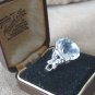 Vintage 1970-s Sterling Silver Very Large Clear Topaz Ring Size US 8, UK Q