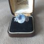 Vintage 1970-s Sterling Silver Very Large Clear Topaz Ring Size US 8, UK Q