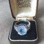 Vintage 1970-s Sterling Silver Very Large Clear Topaz Ring Size US 8, UK Q