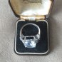 Vintage 1970-s Sterling Silver Very Large Clear Topaz Ring Size US 8, UK Q