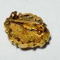 VINTAGE Small Goldtone Framed Glass Printed Fragonard Courting Couple BROOCH.