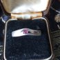 Vintage 1970-s Celtic Silver Pink Zircon Ring - UK Size S US 9 -Hallmarked 925.
