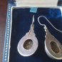 Victorian Antique Vintage Sterling Silver Large Baltic Amber Earrings - Heavy!