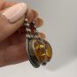 Victorian Antique Vintage Sterling Silver Large Baltic Amber Earrings - Heavy!