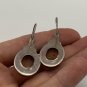 Victorian Antique Vintage Sterling Silver Large Baltic Amber Earrings - Heavy!