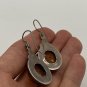 Victorian Antique Vintage Sterling Silver Large Baltic Amber Earrings - Heavy!