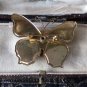 VINTAGE 1990-s Goldtone Layered Green/Red/Yellow Enamel Butterfly BROOCH