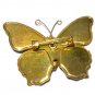 VINTAGE 1990-s Goldtone Layered Green/Red/Yellow Enamel Butterfly BROOCH