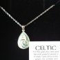 Vintage Celtic Knot Silver Pendant on Chain with Green Enamel in Original Box