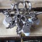 VINTAGE 1980-s Celtic Pale Blue Lace Agate Polished Stone Ribbon/Floral BROOCH