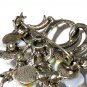 VINTAGE 1980-s Celtic Pale Blue Lace Agate Polished Stone Ribbon/Floral BROOCH