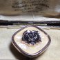 VINTAGE Square Rose Gold Western Germany Faux Mother of Pearl Rose SCARF CLIP