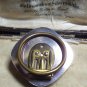 VINTAGE Square Rose Gold Western Germany Faux Mother of Pearl Rose SCARF CLIP