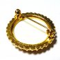 VINTAGE Gold Frame White Glass Fragonard/Courting Couple Printed BROOCH