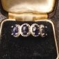 Vintage 1980-s Sterling Silver Blue Large Sapphires Ring Size US 7, UK O