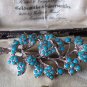 Vintage 1970-s Silvertone Metal Turquoise Leaf Brooch - Very Pretty!