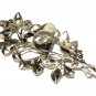 Vintage 1970-s Silvertone Metal Turquoise Leaf Brooch - Very Pretty!