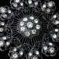 VINTAGE 1970-s Extremely Large Pewter Crystal Openwork Czech Style Brooch.