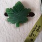 Vintage Genuine CANADIAN CARVED JADE Maple Leaf BROOCH in Original Box.