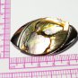 VINTAGE Signed Exquisite Silvertone & Abalone Shell Navette Abstract BROOCH