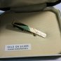 Vintage 9ct GOLD on SOLID SILVER Hand Engraved TIE CLIP In Original Green Box.
