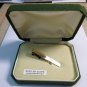 Vintage 9ct GOLD on SOLID SILVER Hand Engraved TIE CLIP In Original Green Box.