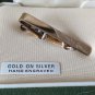 Vintage 9ct GOLD on SOLID SILVER Hand Engraved TIE CLIP In Original Green Box.
