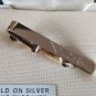 Vintage 9ct GOLD on SOLID SILVER Hand Engraved TIE CLIP In Original Green Box.