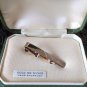 Vintage  9ct GOLD on SOLID SILVER Hand Engraved TIE CLIP In Original Green Box.