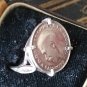 Antique Vintage Coin Signet Ring Hallmarked Silver 1913, Size UK M, US 6.5