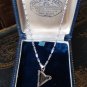 Vintage 1940-s 925 Sterling Silver Celtic Harp Pendant on Chain - 4.39 g