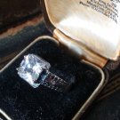 Vintage 1960-s Zircon Sterling Silver Ring Size UK P 1/2, US 7.5