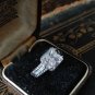 Vintage 1960-s Zircon Sterling Silver Ring Size UK P 1/2, US 7.5