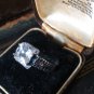 Vintage 1960-s Zircon Sterling Silver Ring Size UK P 1/2, US 7.5