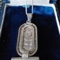 Antique Vintage 1900-s Egyptian Solid Silver Pendant on 16 inch Chain Hallmarked