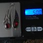 Vintage 1970-s Large Dangle Earrings with Garnet and Beautiful Ornament- 4.47g