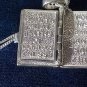 Vintage 1960-s Sterling Silver Holy Bible Locket with Silver Verset Pages inside
