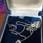 Vintage 1970-s Sterling Silver Beautiful Celtic Cultured Pearl Necklace on Chain