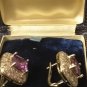 Vintage 1990- s Large and Heavy Amethyst Sterling Silver Earrings - Beautiful!