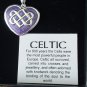 Vintage Celtic Knot Silver Pendant on Chain with Purple Enamel in Original Box