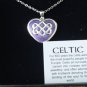 Vintage Celtic Knot Silver Pendant on Chain with Purple Enamel in Original Box