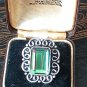 Antique Vintage Art Deco 1920-s Green Fluorite Silver Ring UK size N, US 6.5
