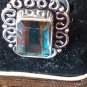 Antique Vintage Art Deco 1920-s Green Fluorite Silver Ring UK size N, US 6.5