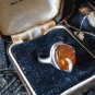 Vintage 1950-s Sterling Silver Amber Ring UK N, US 7 3/4 - Beautiful Design!